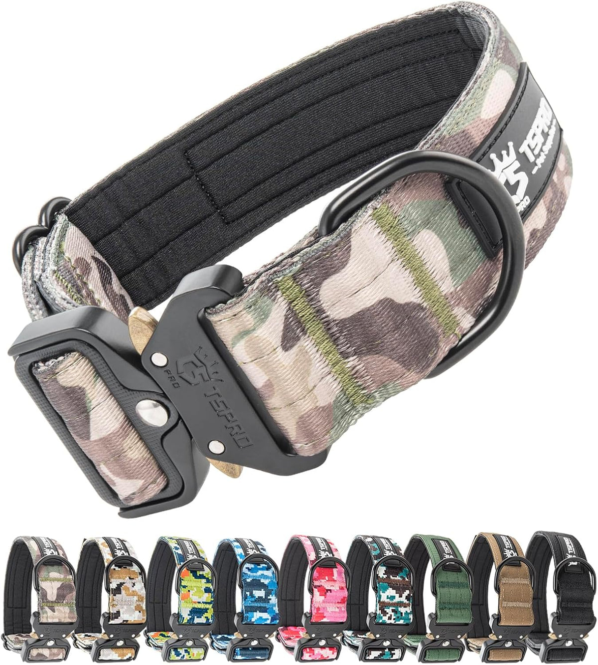 TSPRO Premium Dog Collars Tactical Dog Collar with Handle and Heavy Duty Quick-Release Metal Buckle Durable Thick and Adjustable for Medium to Large Dogs (Orange L) - Image 15