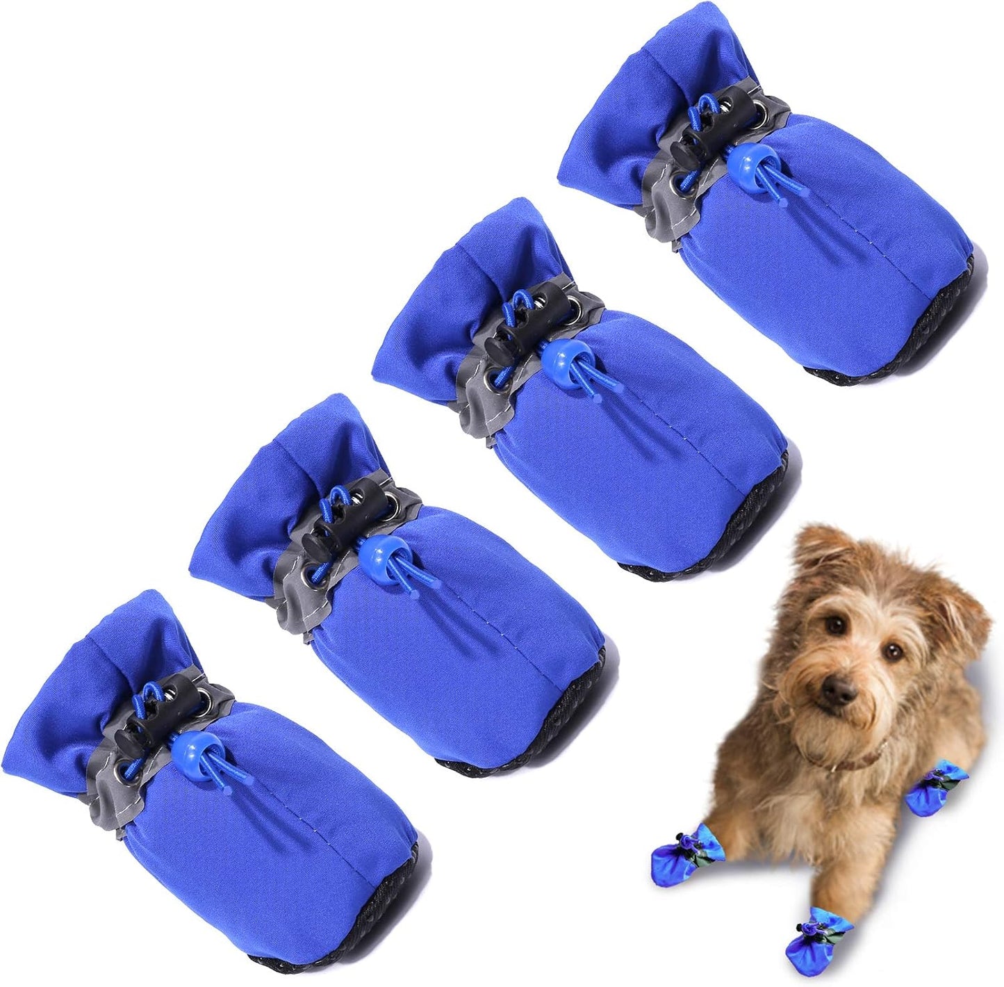 Dog Shoes for Hot Pavement, Summer Dog Boots & Paw Protector, Anti-Slip Sole Dog Booties with Reflective Straps Dog for Small Medium Dogs 4PCS (A-Pink, Size 3: 1.37"(Width)) - Image 14