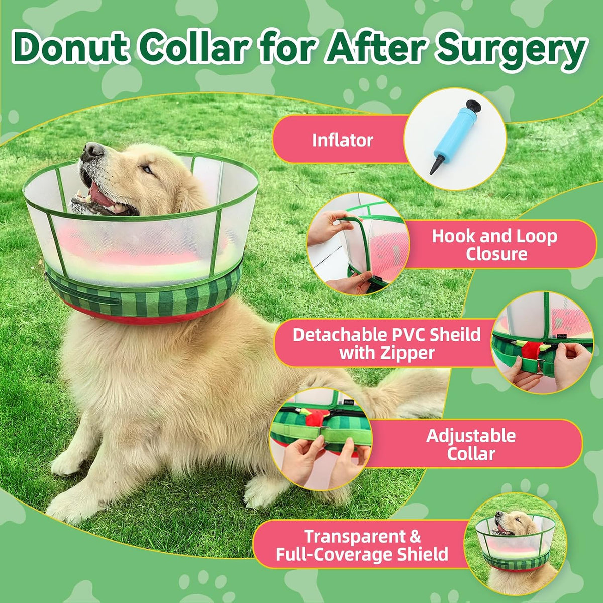 Adjustable strap detail on AThooDel inflatable pet collar