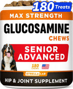 Senior Advanced Glucosamine Chondroitin Joint Supplement for Dogs - Hip & Joint Pain Relief Pills - Large & Small Breed - Hip Joint Chews Canine Joint Health - Dogs&Horses - Bacon Flavor-120Ct - Image 14