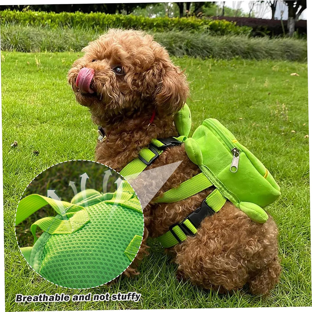 Stainless steel leash attachment D ring on turtle dog pack