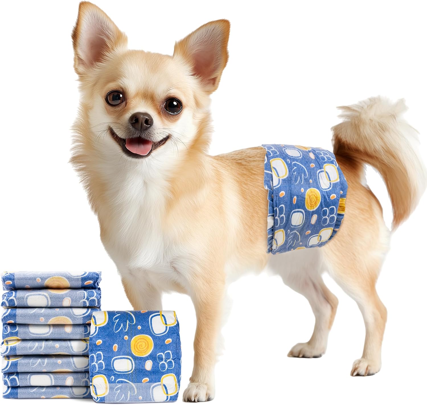 Back view of twenty count packaging for MICOOYO disposable dog wraps