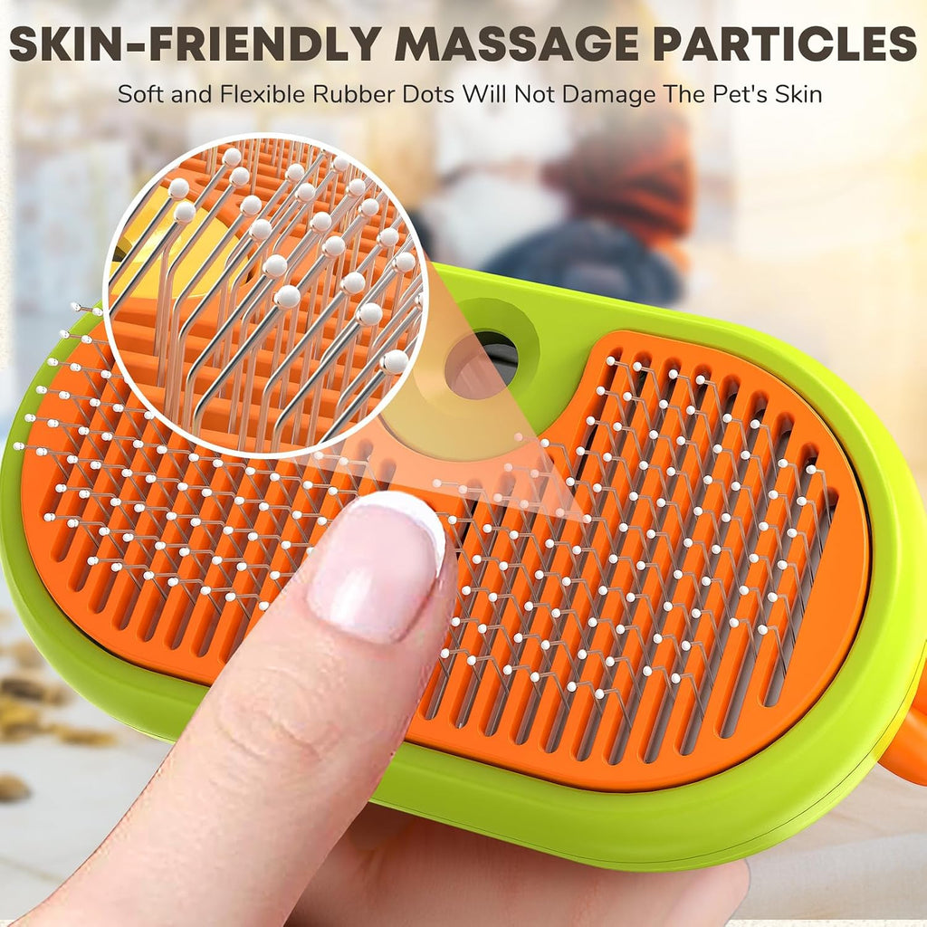 Cat steam brush for shedding and detangling