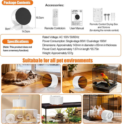 Runcasa premium reptile heating mat packaged box highlighting its authentic USA import features.
