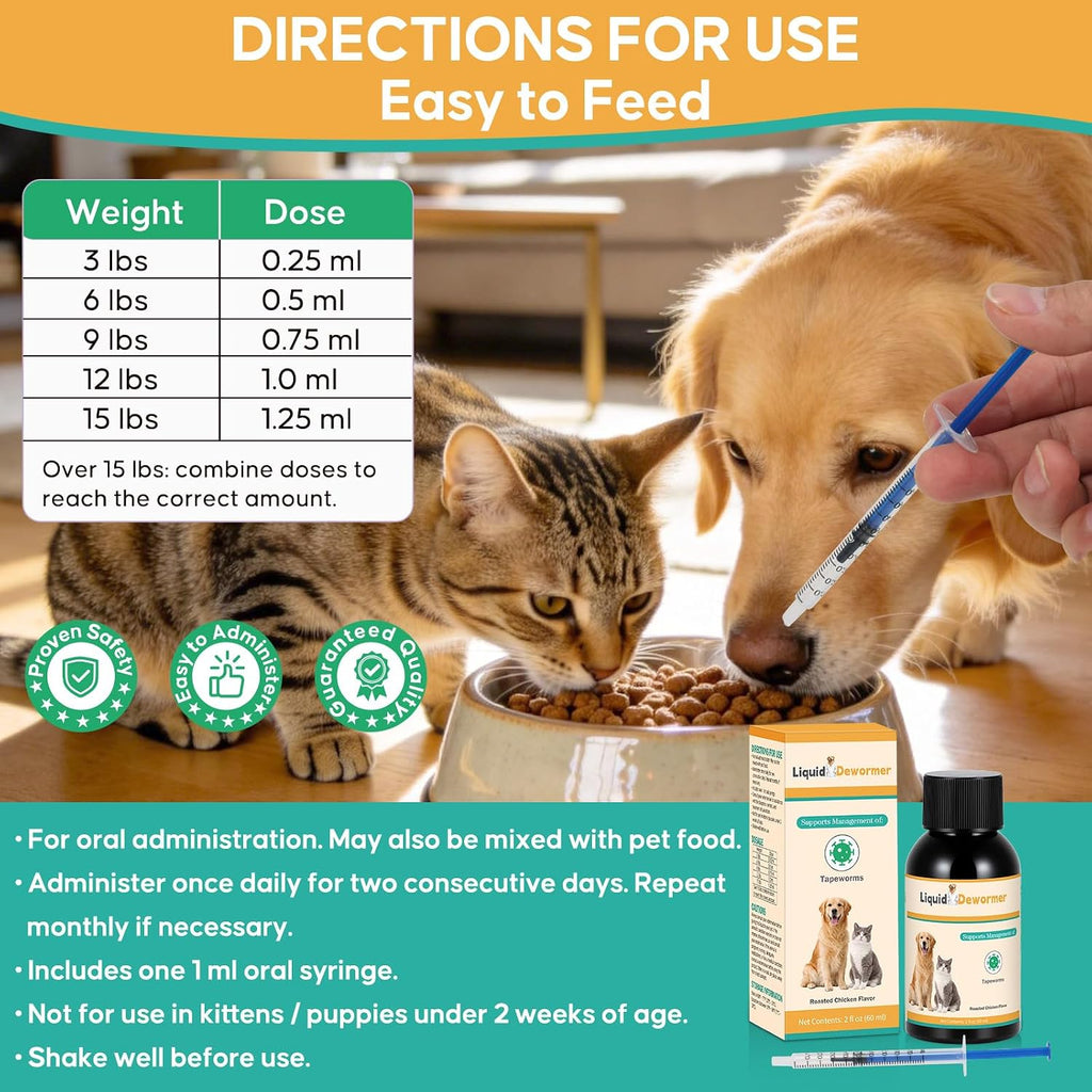 BiKontrun non pill alternative liquid dewormer for finicky eaters showing precise oral dropper.