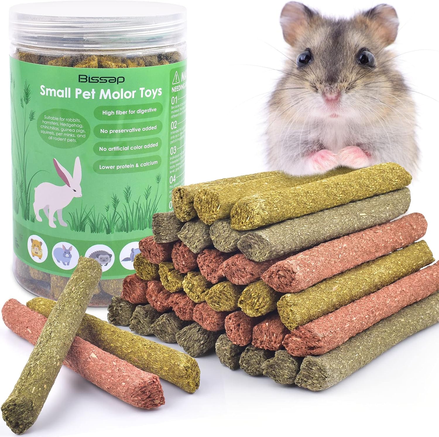 Bissap rabbit chew sticks front view of packaging canister