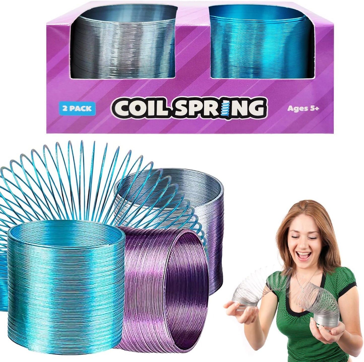 The Dreidel Company metal coil spring toy set front view