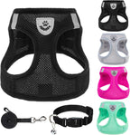 PUPTECK Adjustable Dog Harness Collar and Leash Set Step in No Pull Pet Harness for Small Medium Dogs Puppy and Cats Outdoor Walking Running, Soft Mesh Padded Reflective Vest Harnesses, Beige S - Image 12