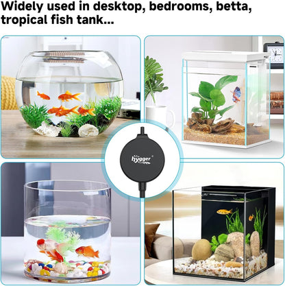 hygger 1.5 Watt Mini Aquarium Air Pump, Quiet Aerator with Air Stone Tubing Suction Cup Clip, Small Fish Tank Bubbler Oxygen Pump for 1 to 15 Gallon Betta Tank, Fish Bowl, Desk Small Tank - Image 7