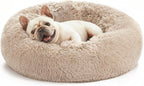 Love's cabin Calming Cat Bed for Indoor Cats, Anti-Anxiety Donut Round Dog Bed, Fluffy Faux Fur Washable Pet Bed for Small Medium Dogs and Cats, Grey, 20in - Image 11