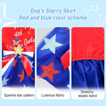Back view of dog dress showing elastic abdomen and print quality