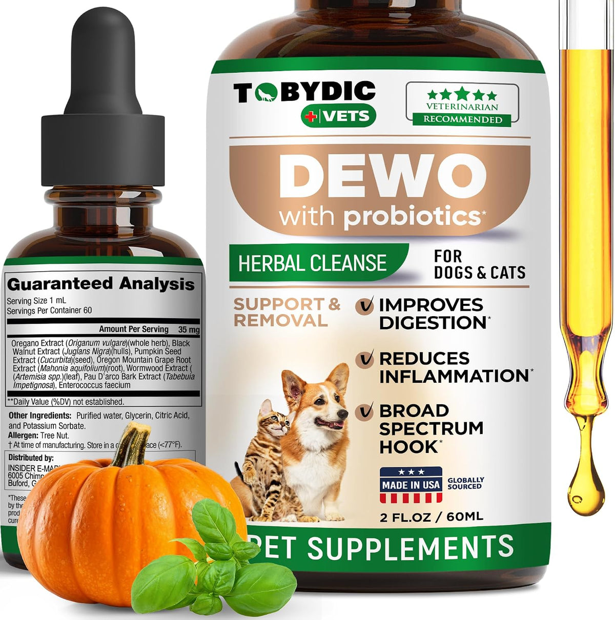 Tobydic authentic pet wellness supplement with pumpkin seed extract