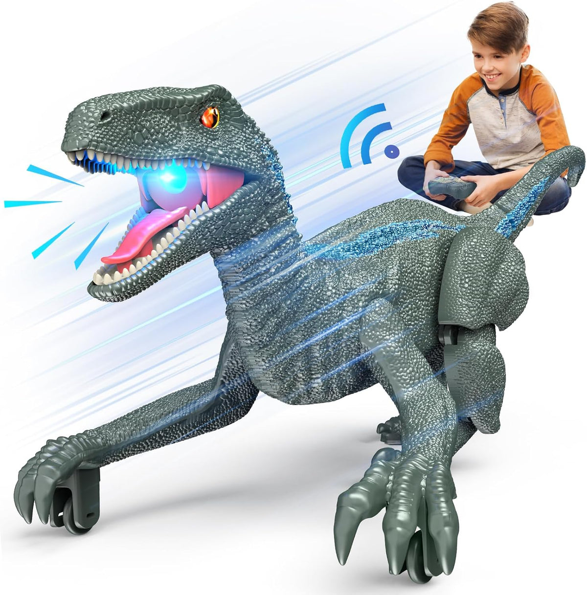J Rootage remote control dinosaur front view