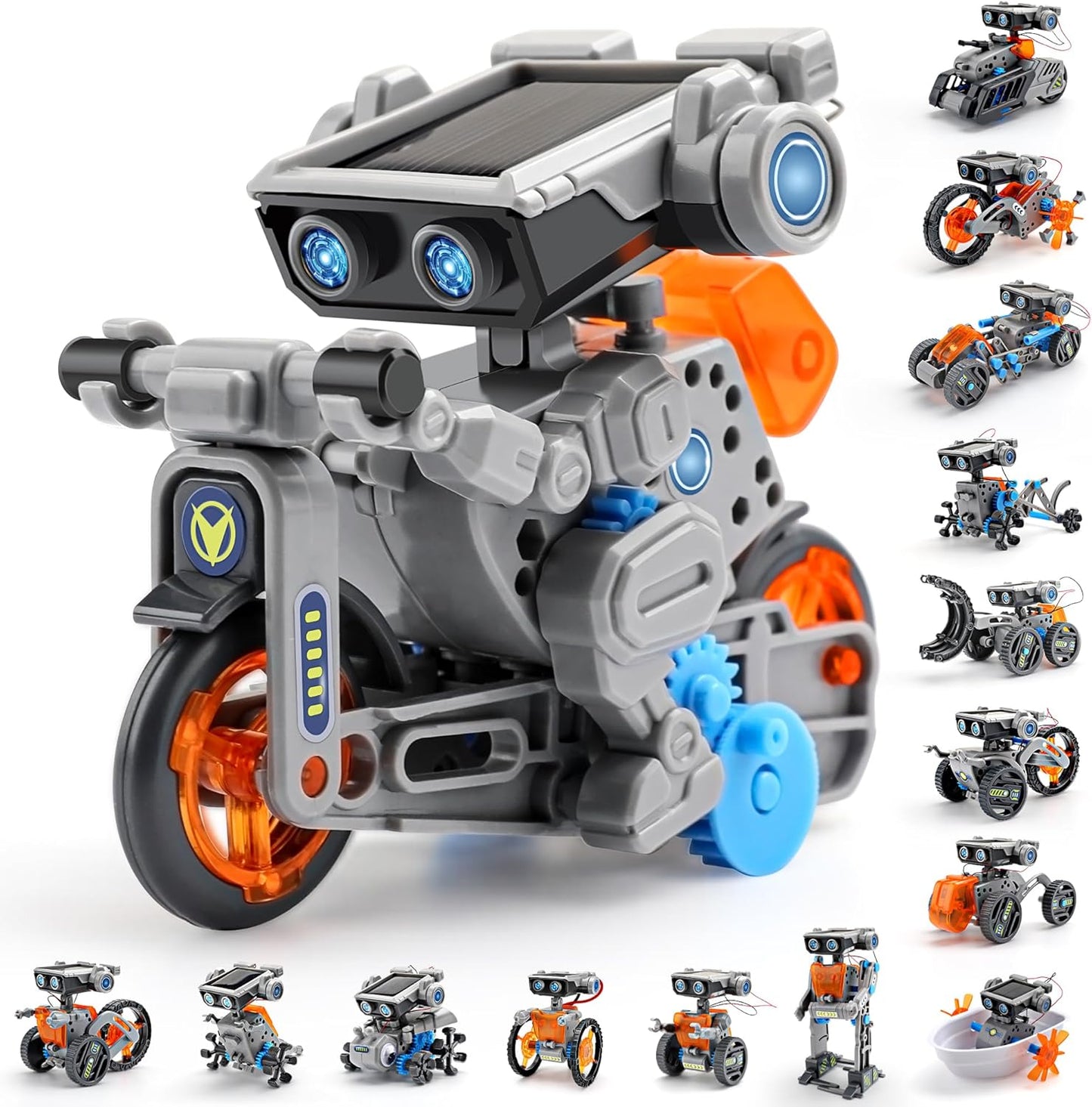 AoHu Solar Robot Building Kit front packaging view featuring the main solar powered motorcycle model.