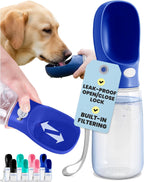 MalsiPree Dog Water Bottle Dispenser - 12 oz Blue - Leak-Proof Lock & One-Hand Operation - Dog Water Bowl Dispenser - Pet Travel Bottle with Built-in Bowl for Trail Hiking, Park Visit & Beach Days - Image 14