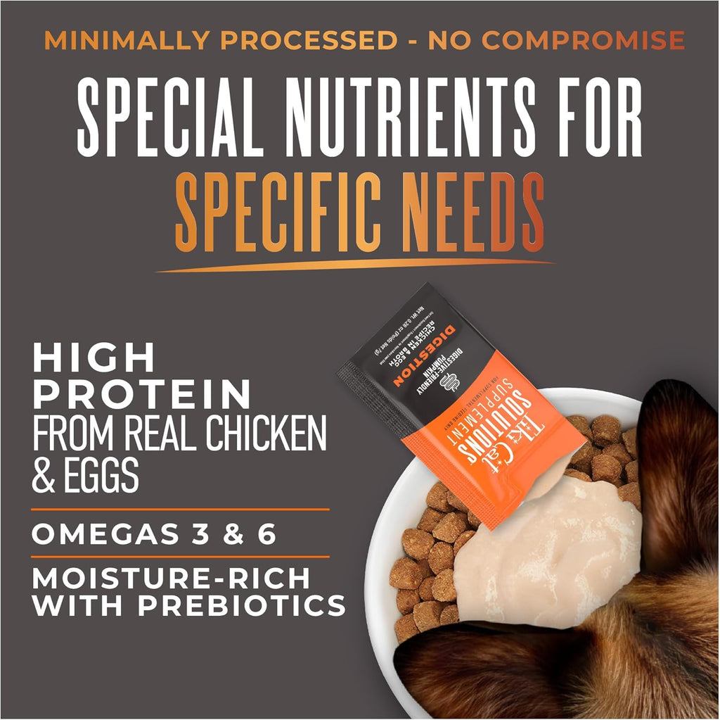 Premium imported USA cat supplement for sensitive stomachs showcasing texture.