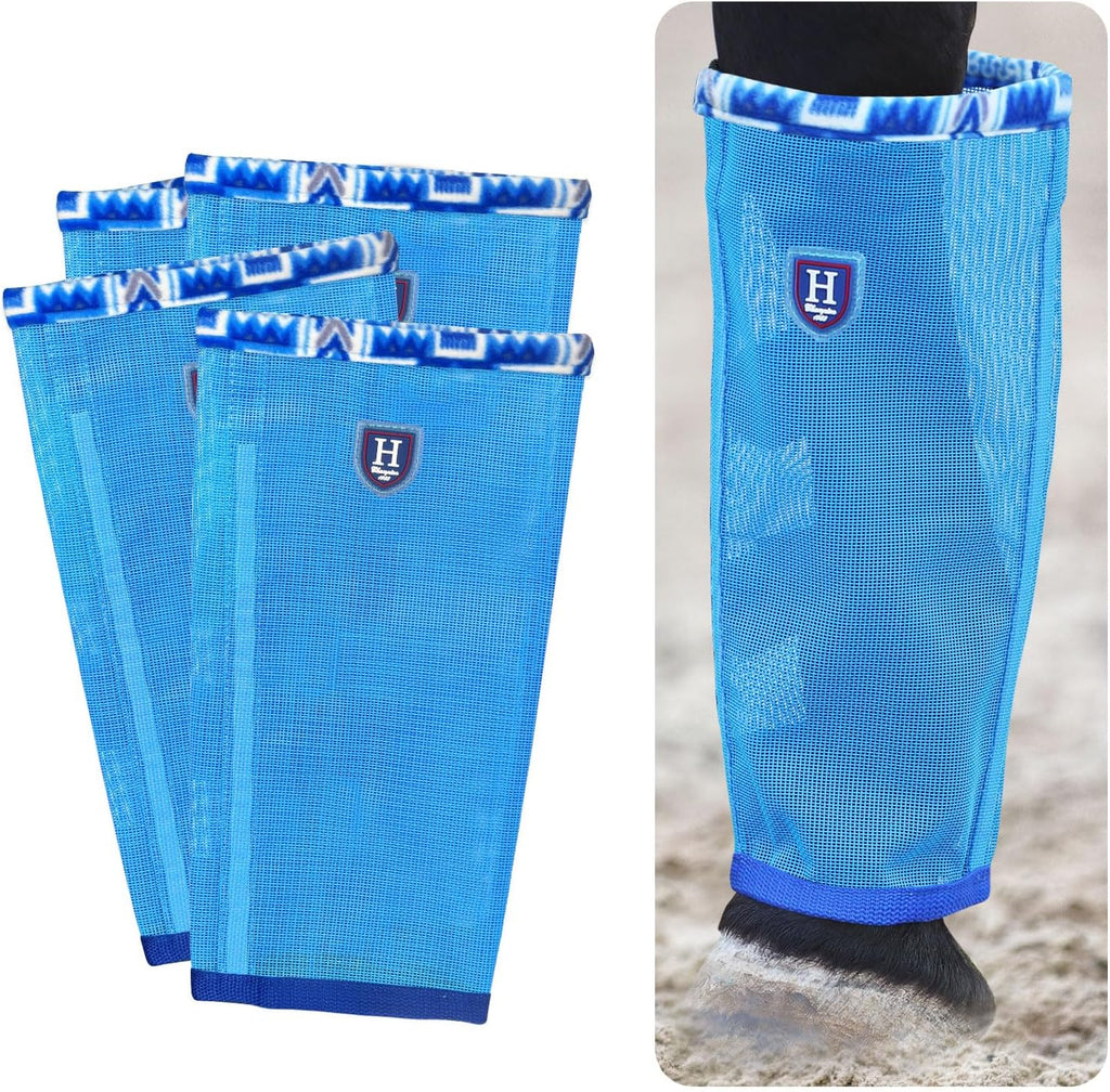 CareMaster horse fly boots set of four close up on the vertical nylon stays.
