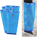 CareMaster horse fly boots set of four close up on the vertical nylon stays.