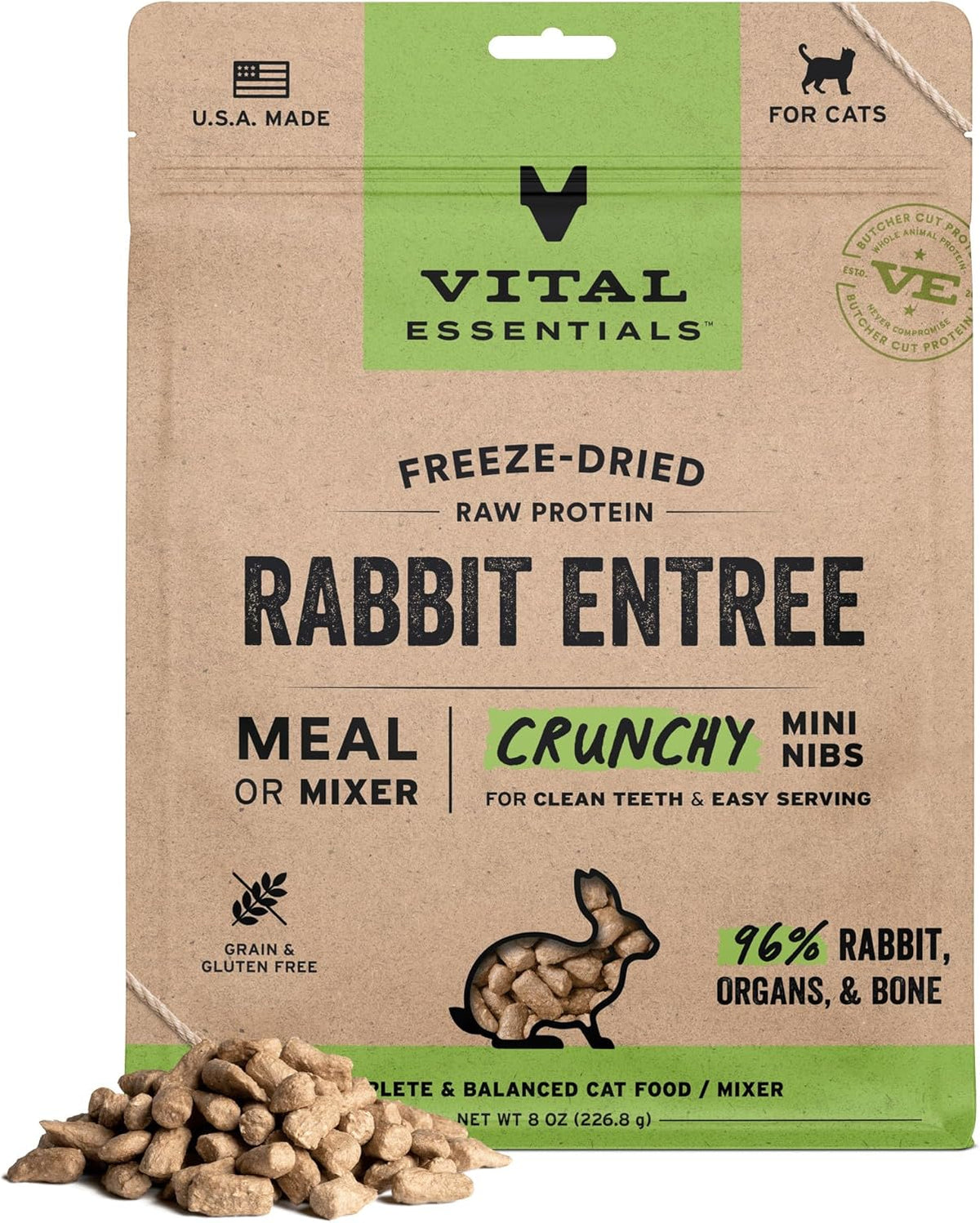 Vital Essentials Freeze Dried Cat Food, Raw Chicken Crunchy Mini Nibs | Complete Meal or Topper | 96% Chicken, Organs & Bone | Limited Ingredient, High Protein, Grain Free Dry Cat Food | 12 oz Bag - Image 15