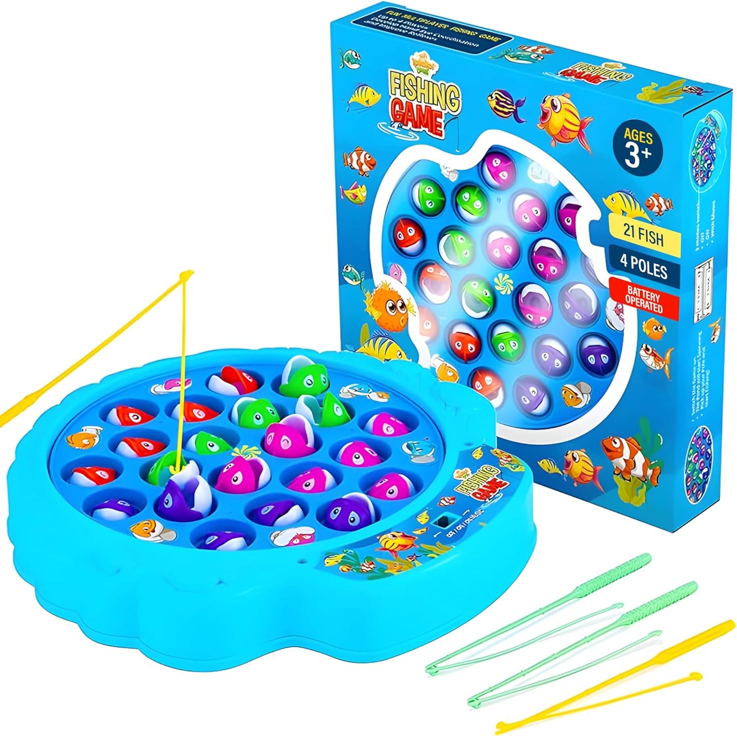IPIDIPI TOYS fishing game for kids blue rotating board front view