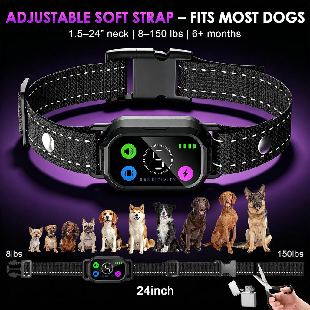 Leepenk bark collar features and matte black design