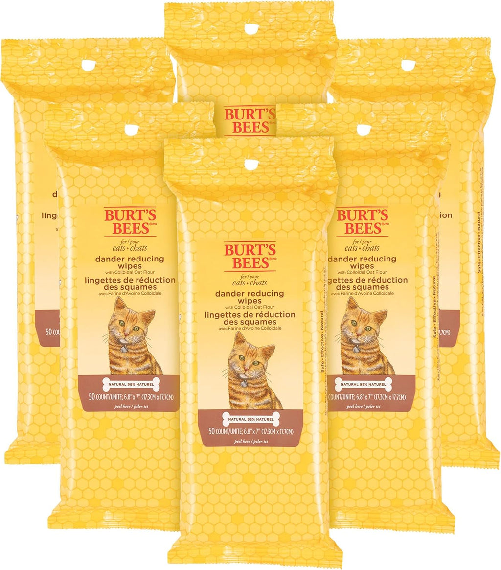 Burt's Bees for Pets Cat Dander Remover Wipes, Colloidal Oat Flour and Aloe to Soothe Dry Skin and Reduce Flaking, Unscented Grooming Cloths for Cats and Kittens, 50 Count - Image 10