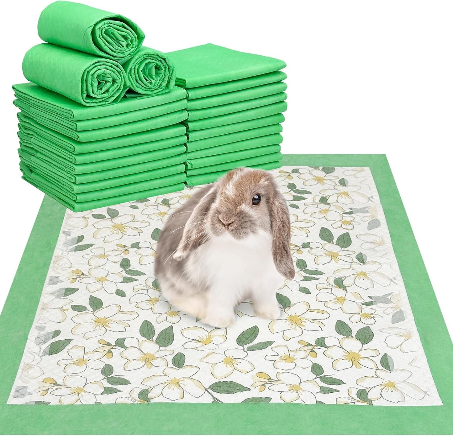 Fhiny Rabbit Pee Pads, 13" x 18" 100 PCS Disposable Bunny Pads Charcoal Leak-Proof Super Absorbent Potty Training Pad with Quick-Dry Surface for Dogs Puppies Cats Kittens or Small Pets - Image 9