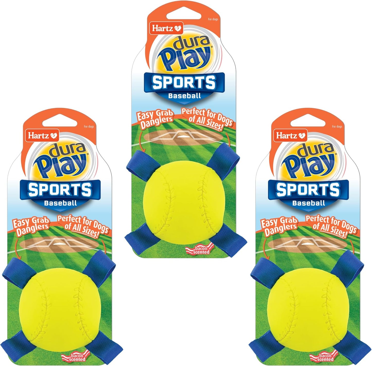 Hartz DuraPlay Ball Squeaky Latex Dog Toy, Neon Green, Neon Pink & Neon Orange, Large 3 Count Pack - Image 14