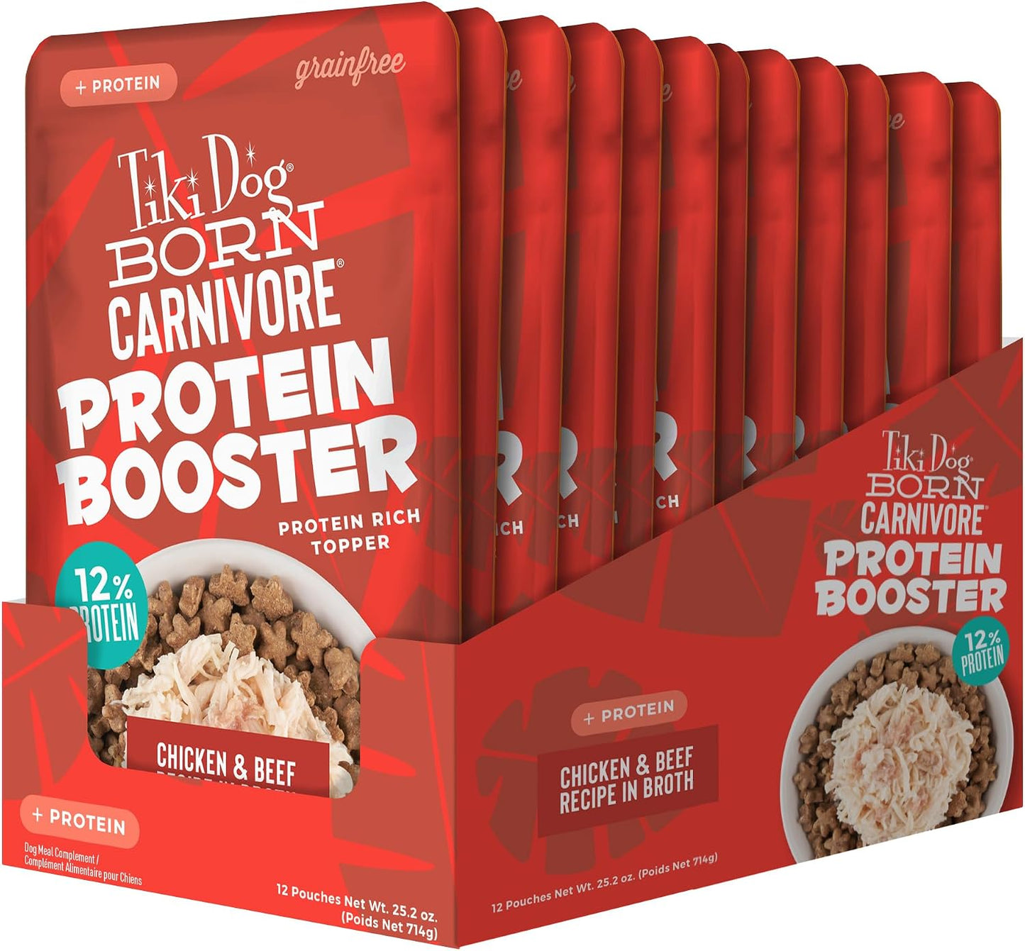 Tiki Dog 12 count pouch packaging display