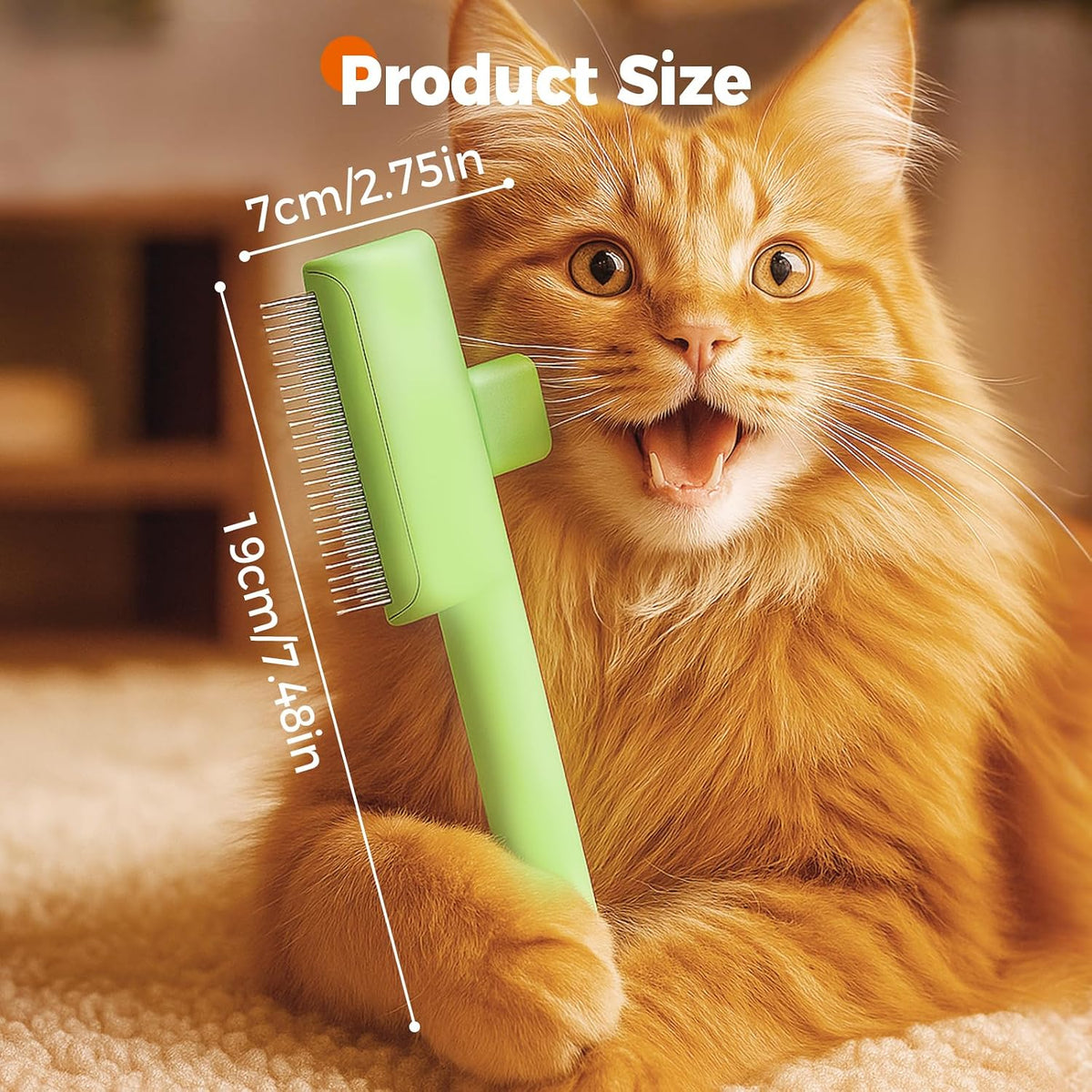Full packaging view of the imported Zrpot pet deshedding and flea brush.