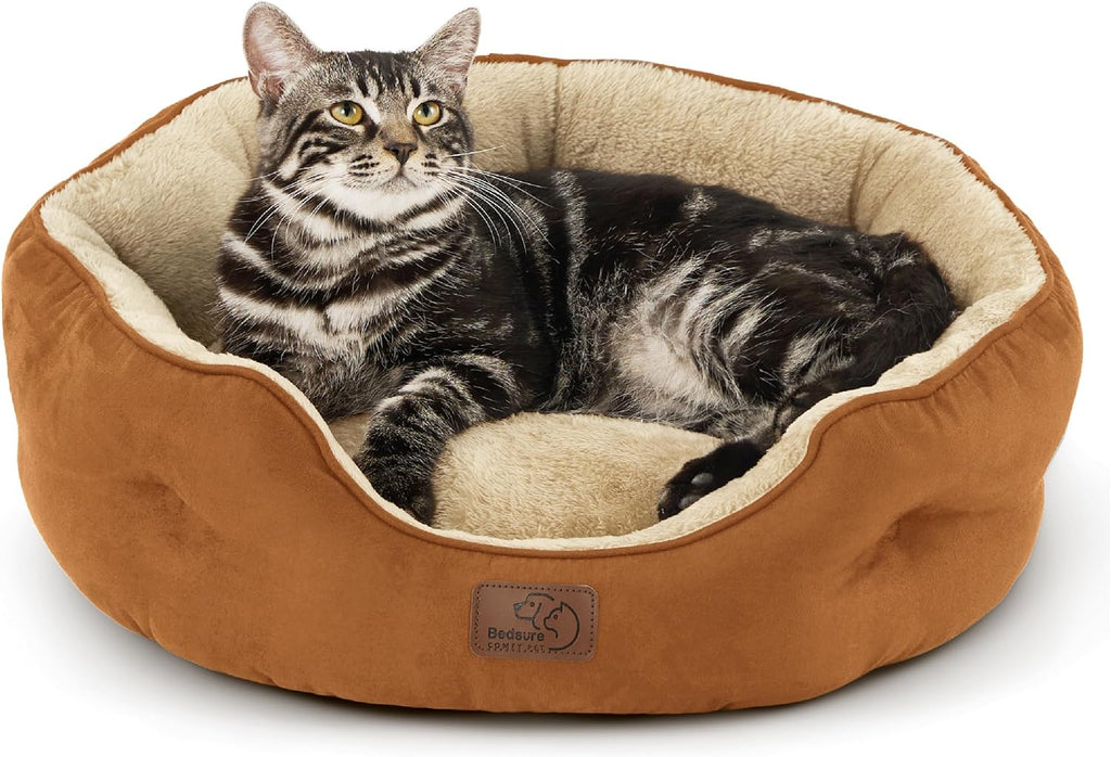 Bedsure Dog Beds for Small Dogs - Round Cat Beds for Indoor Cats, Washable Pet Bed for Puppy and Kitten with Slip-Resistant Bottom, 20 Inches, Camel - Image 13