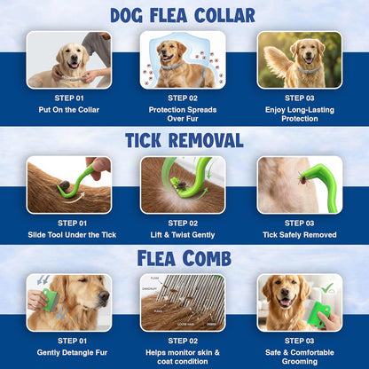 BKRMART waterproof tick collar for puppies and adult dogs