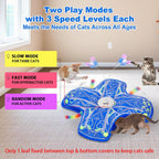 Qraxond automated pet toy packaging view showing the included replacement butterflies and plush wands.