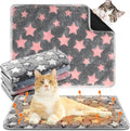 Clysee self heating cat bed front view 4 pack star pattern thermal pet mat