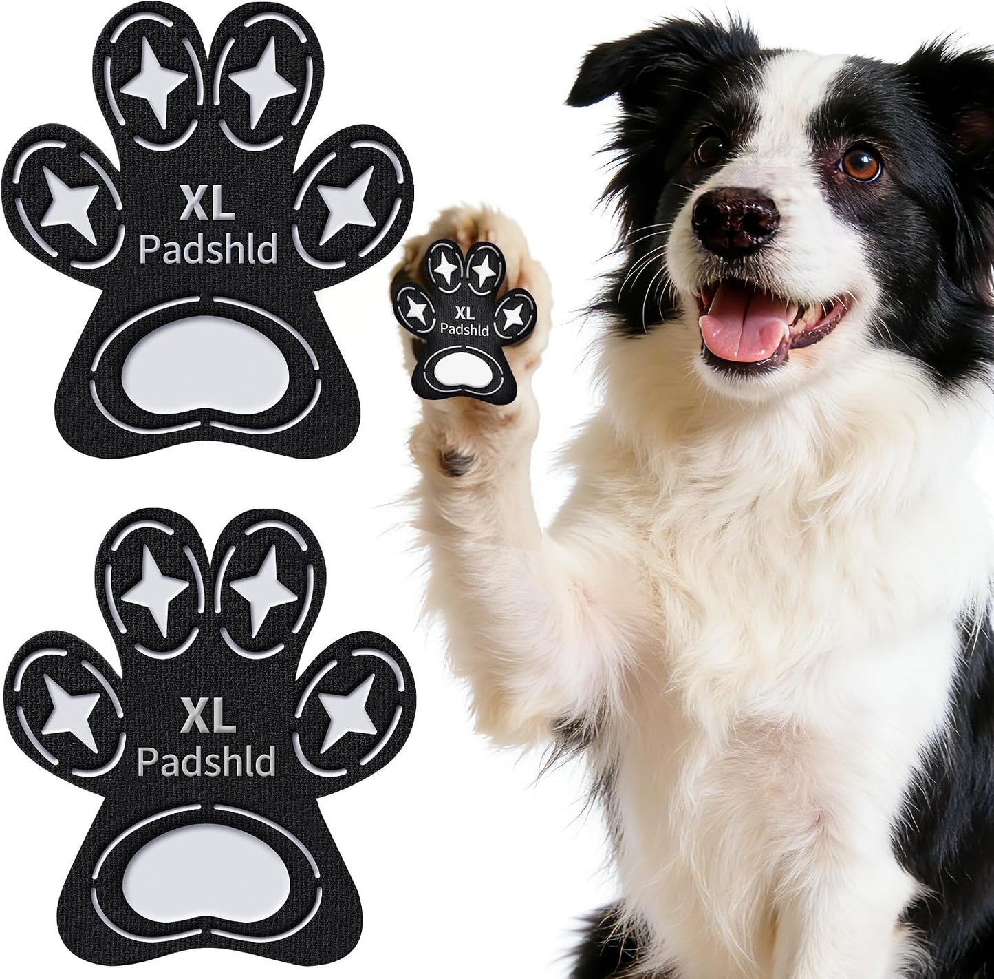 Dog playing safely on slippery floor with traction grips