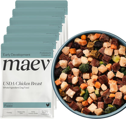 Maev Human-Grade Fresh-Frozen Chicken Puppy Food | High-Protein, Grain-Free, Whole Ingredient Raw Dog Food | Complete & Balanced for Growth with Colostrum & Probiotics | Made in USA | 10 lb - Image 14