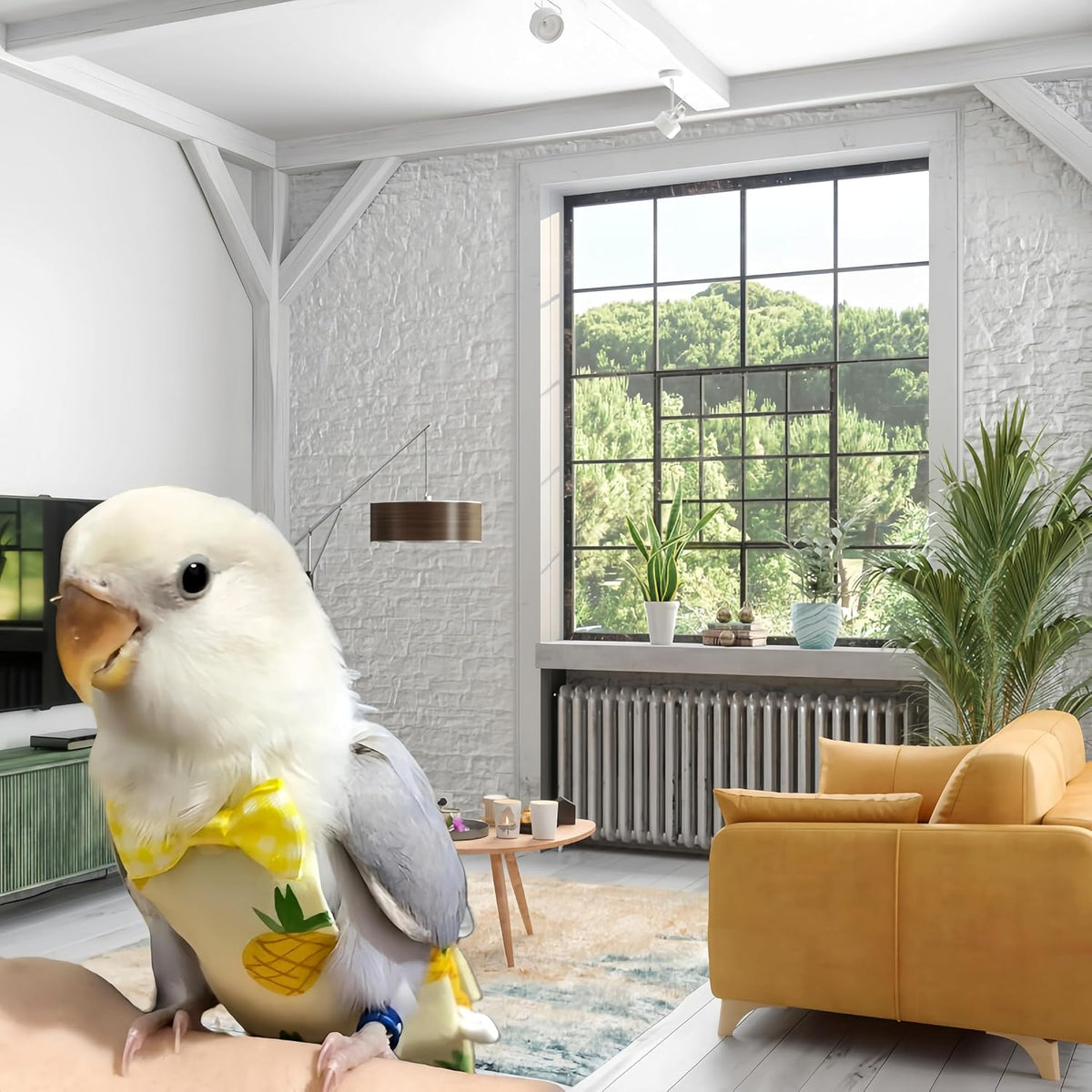 Magnoloran cockatiel diaper and flying leash combination