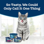 Blue Buffalo Tastefuls wet cat food variety pack cans arranged