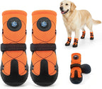 Becrowm orange rotary dial dog boots front view