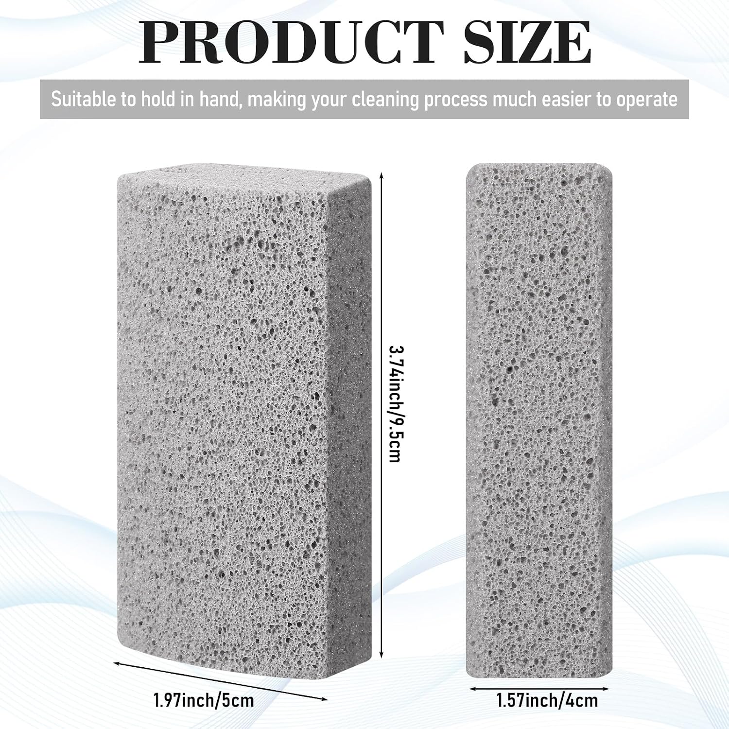 Two gray pumice stones for removing pet hair
