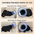 Sufisat veterinary style cat collar highlighting the wide panoramic view design features