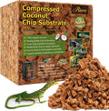 Riare 10 Pound Coconut Chip Substrate front view of the compressed block for reptile enclosures.