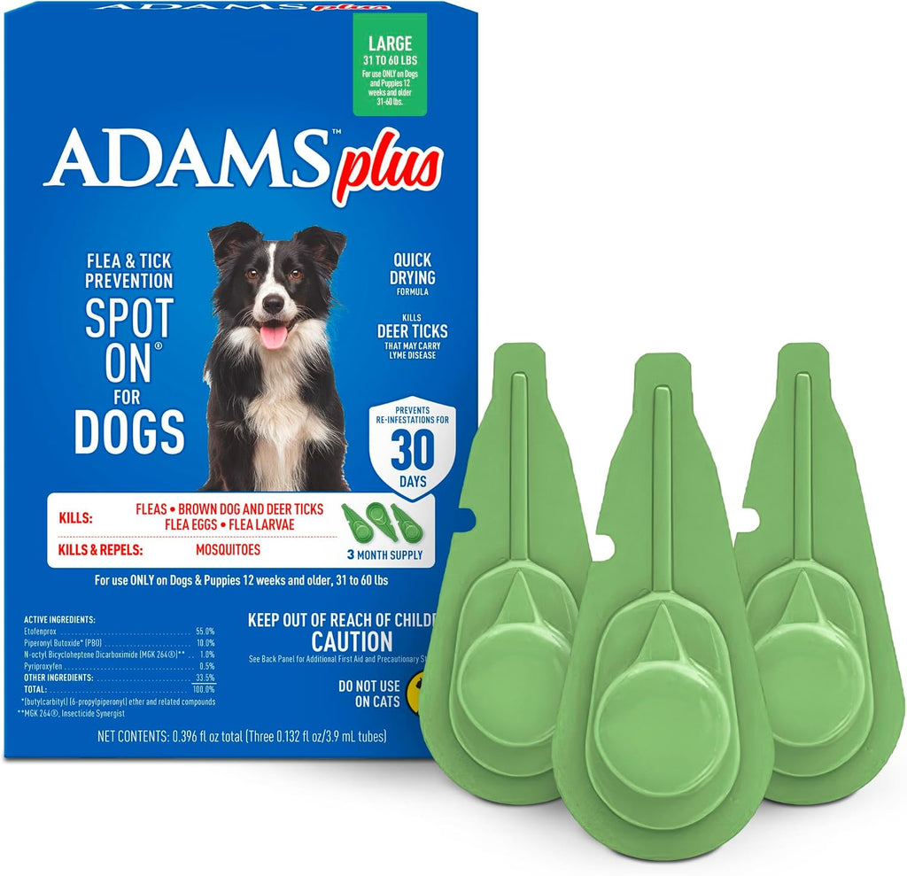 ADAMS Plus Flea and Tick Prevention Spot On for Cats, Kills Fleas & Ticks (Brown Dog/Deer Ticks), Kills and Repels Mosquitoes, Prevents Flea Infestations, 3-Month Supply, 3 Pack - Image 12