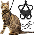 OutdoorBengal Houdini escape proof cat harness front view in black color