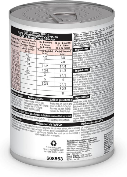 Front view of Hill's Science Diet puppy wet food 12.5 ounce can