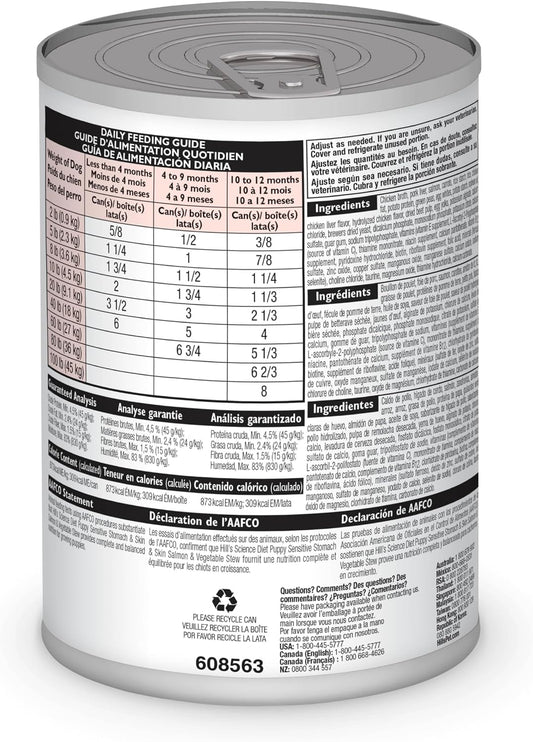 Front view of Hill's Science Diet puppy wet food 12.5 ounce can