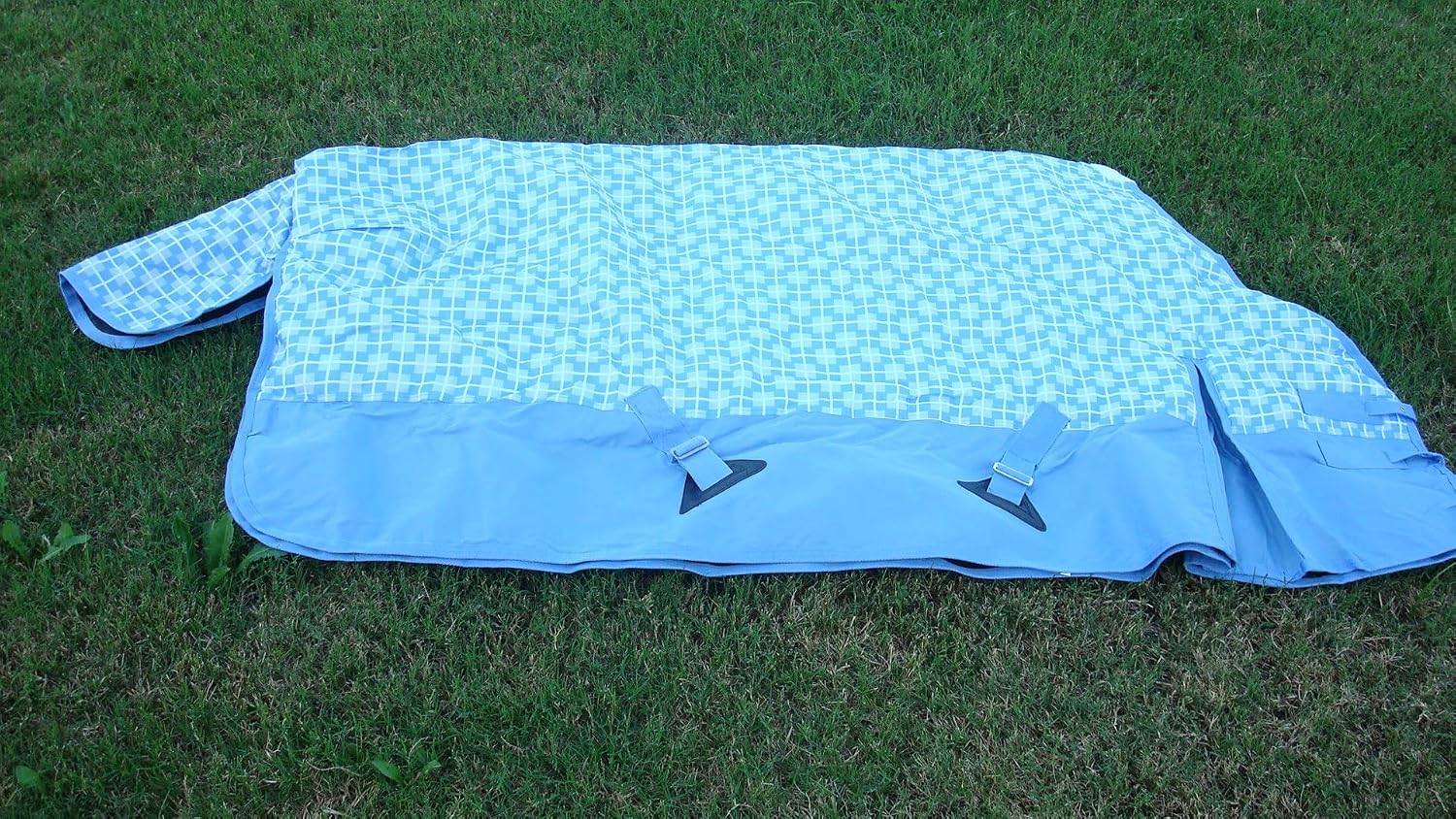 Hilason summer fly sheet folded showing sand color mesh