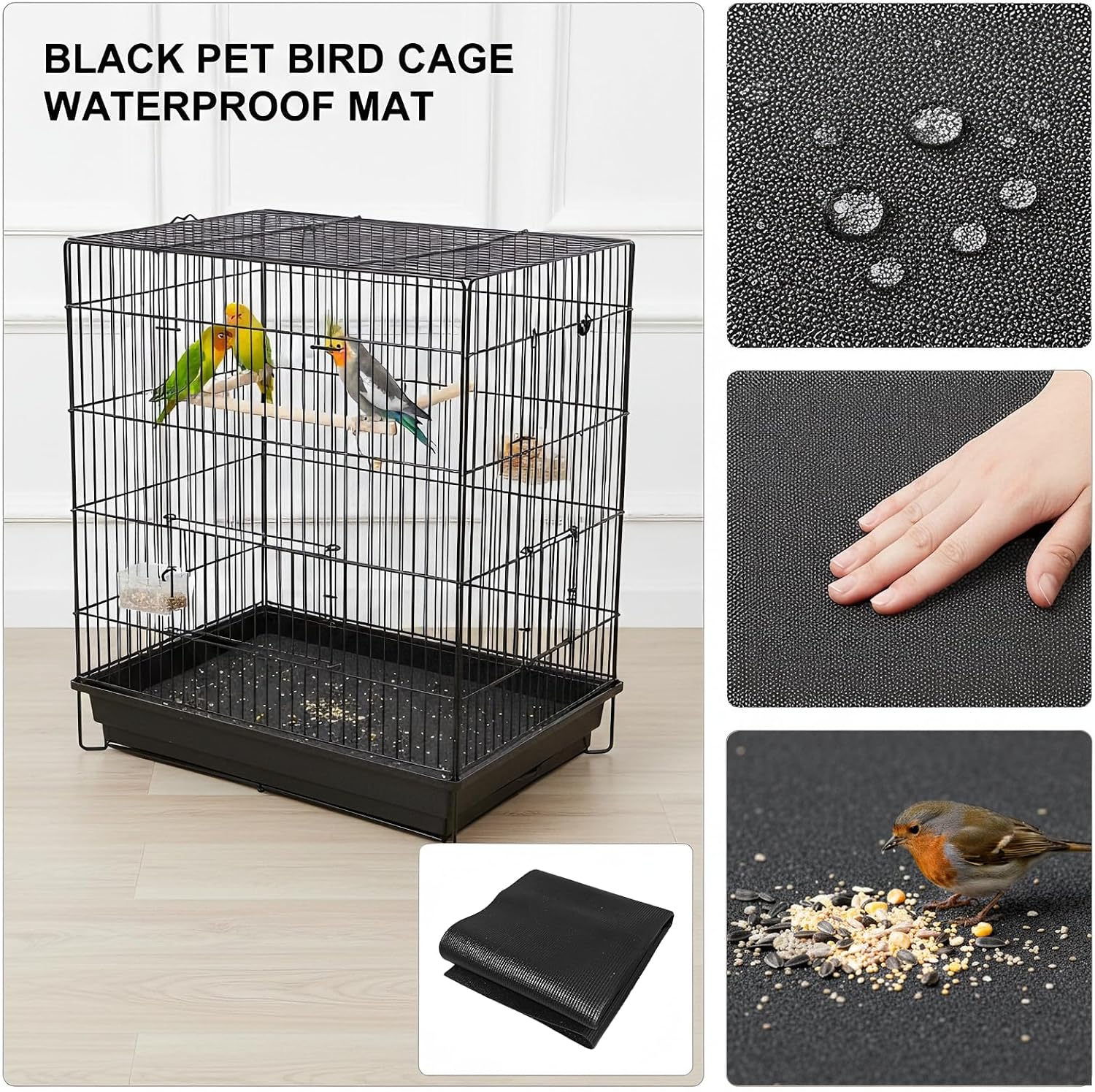 Under cage mat showing non-slip base for pet safety