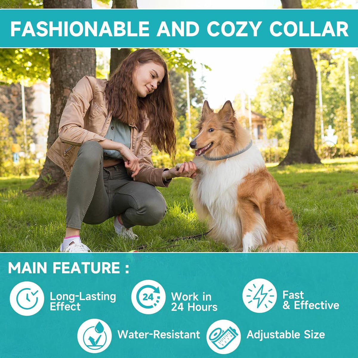 Woyamay grey tick prevention collar packaging