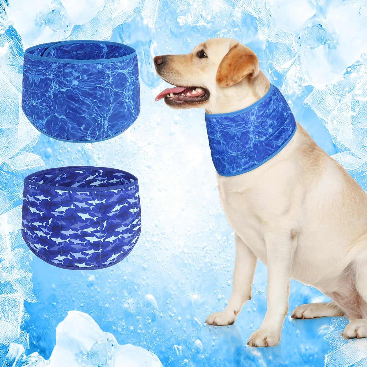 BEAUTYZOO Dog Cooling Bandana for Medium Large Dogs, 2 Pack Instant Cooling Bandanas Breathable Cooling Ice Towel Neck Wraps,Keep Dogs Cool in Hot Summer, Blue Paw L - Image 13